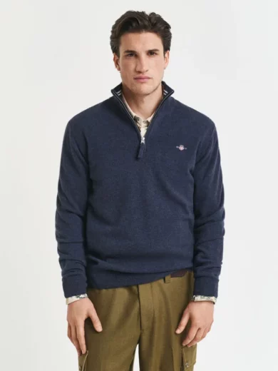 Pull à demi-zip en laine d'agneau - GANT