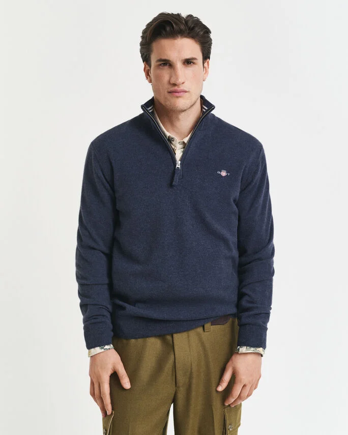 Pull à demi-zip en laine d'agneau - GANT