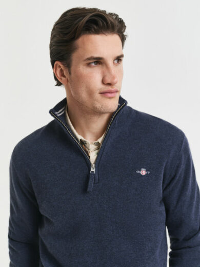 Pull à demi-zip en laine d'agneau - GANT