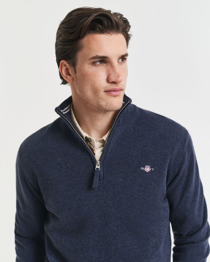 Pull à demi-zip en laine d'agneau - GANT