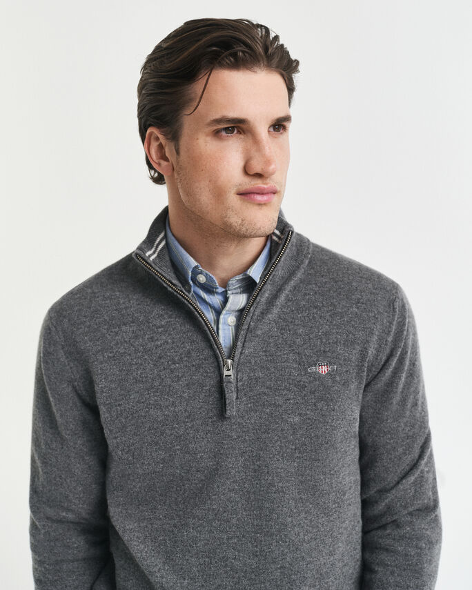 Pull à demi-zip en laine d'agneau - GANT