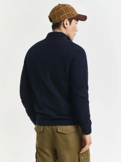 Pull à demi-zip en laine d'agneau - GANT