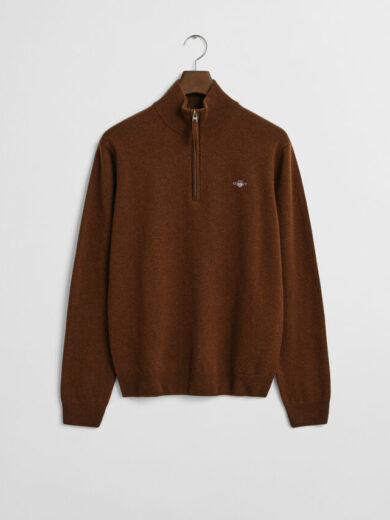 Pull à demi-zip en laine d'agneau - GANT