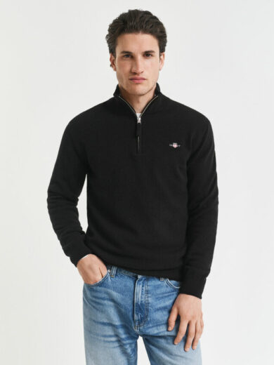 Pull à demi-zip en laine d'agneau - GANT