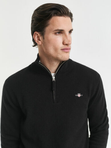 Pull à demi-zip en laine d'agneau - GANT
