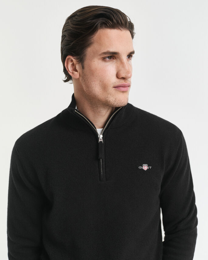 Pull à demi-zip en laine d'agneau - GANT