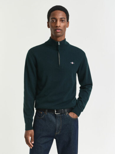Pull à demi-zip en laine d'agneau - GANT