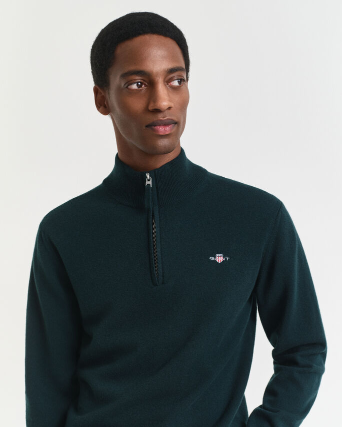 Pull à demi-zip en laine d'agneau - GANT