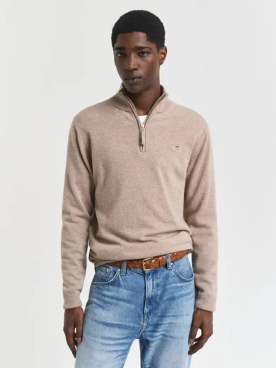 Pull à demi-zip en laine d'agneau - GANT