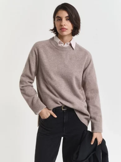 Pull col rond en laine et cachemire - GANT