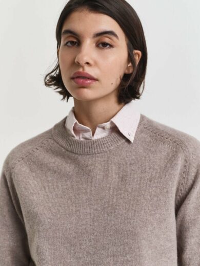 Pull col rond en laine et cachemire - GANT