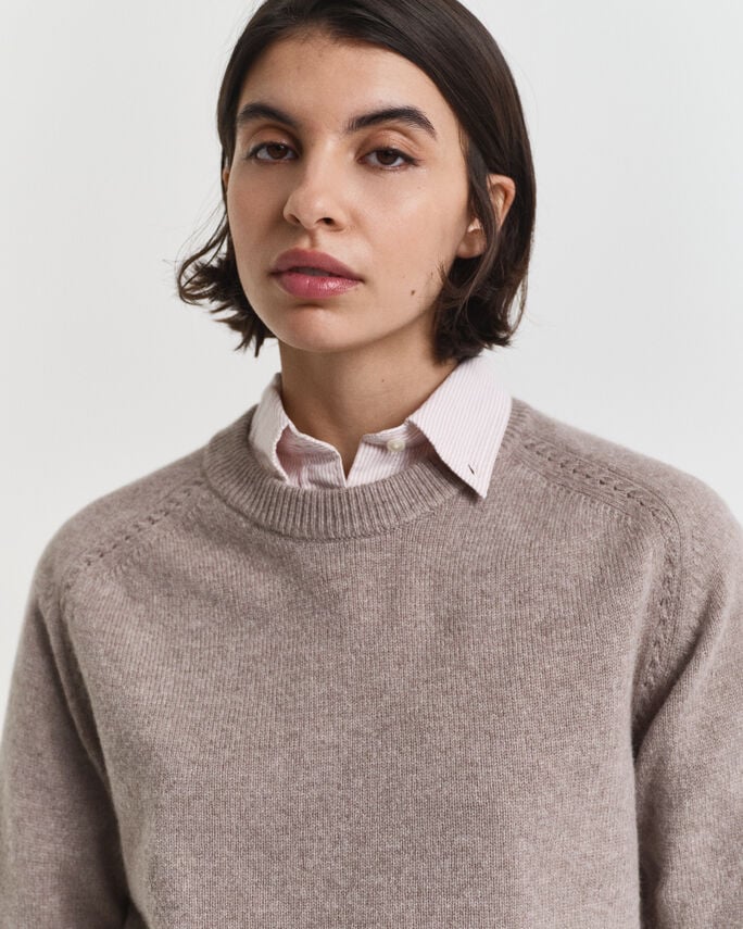 Pull col rond en laine et cachemire - GANT