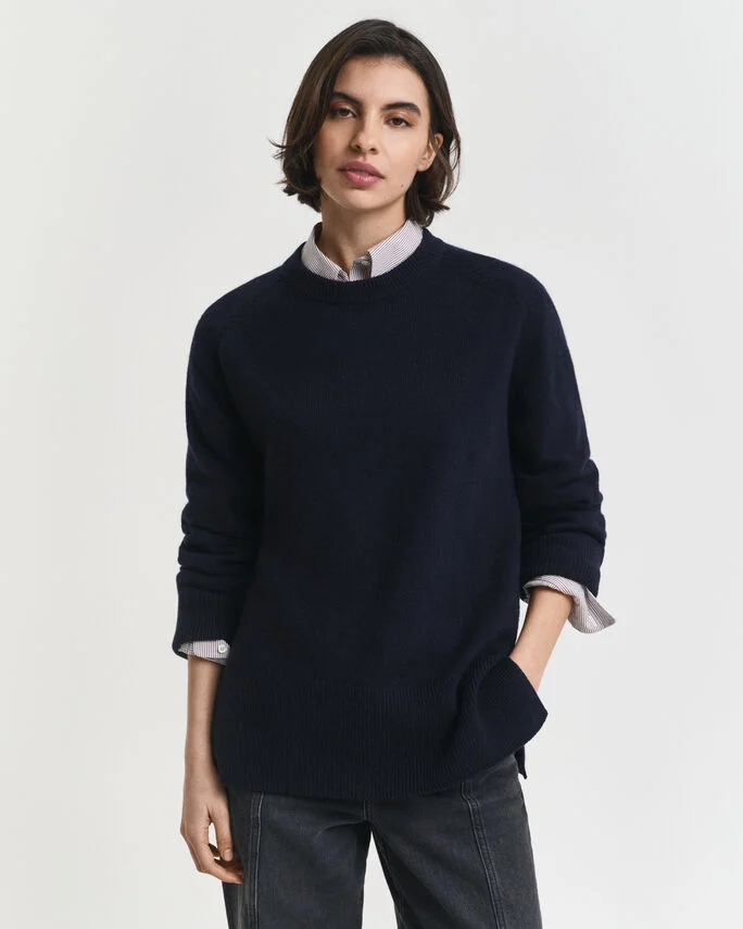 Pull col rond en laine et cachemire - GANT