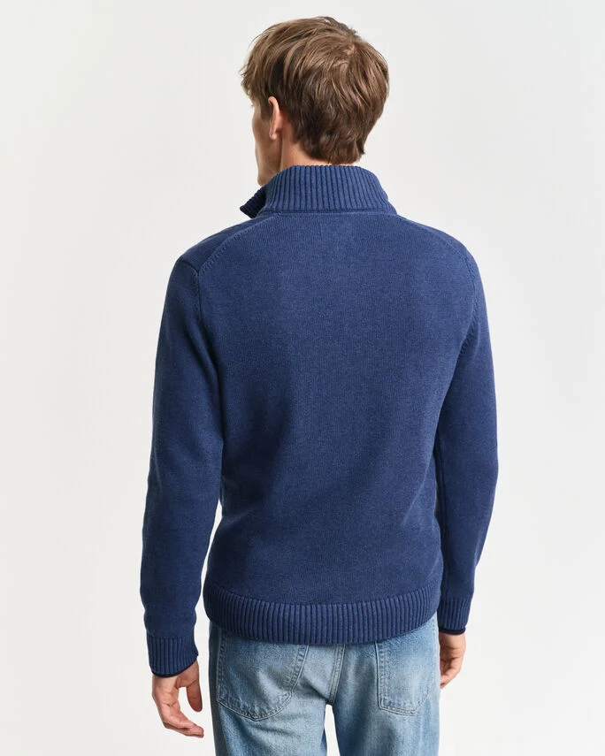 Pull en coton décontracté à demi-zip - GANT