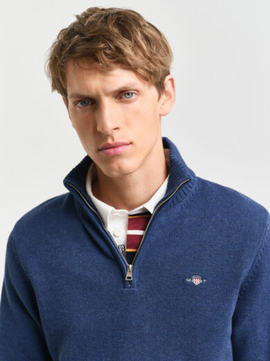 Pull en coton décontracté à demi-zip - GANT