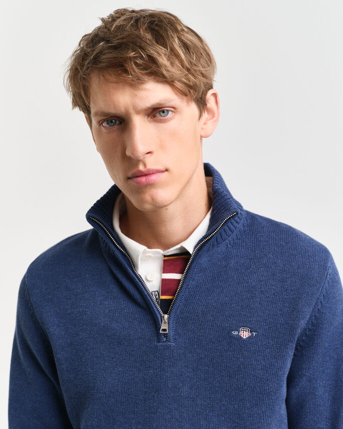 Pull en coton décontracté à demi-zip - GANT