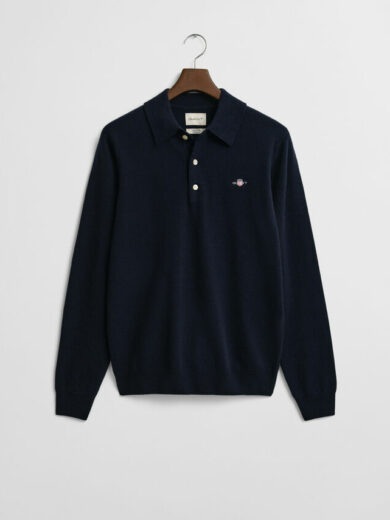 Pull polo en laine d'agneau - GANT