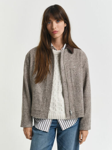 Veste en laine avec col contrastant - GANT