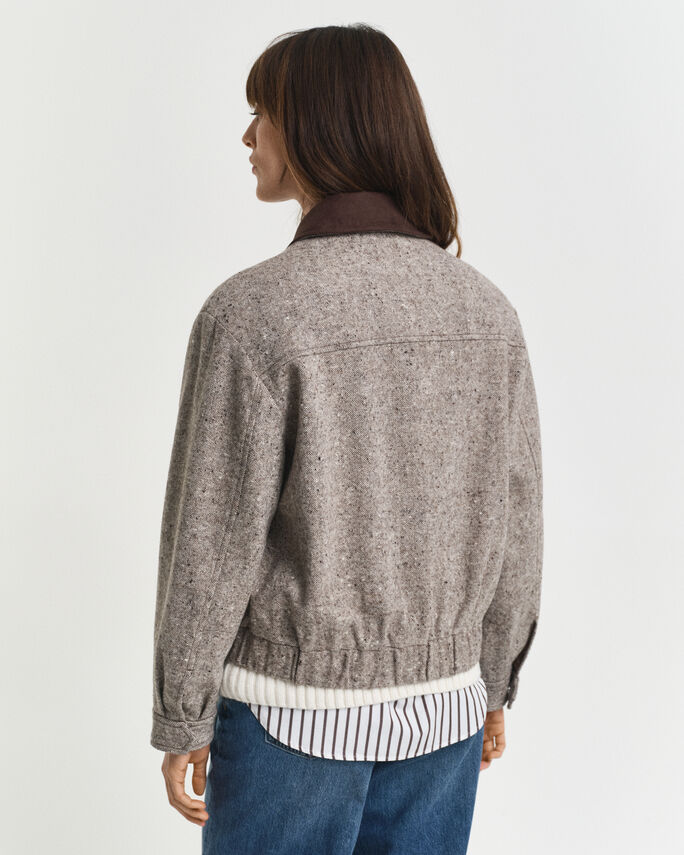 Veste en laine avec col contrastant - GANT