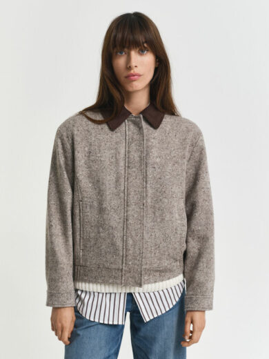 Veste en laine avec col contrastant - GANT