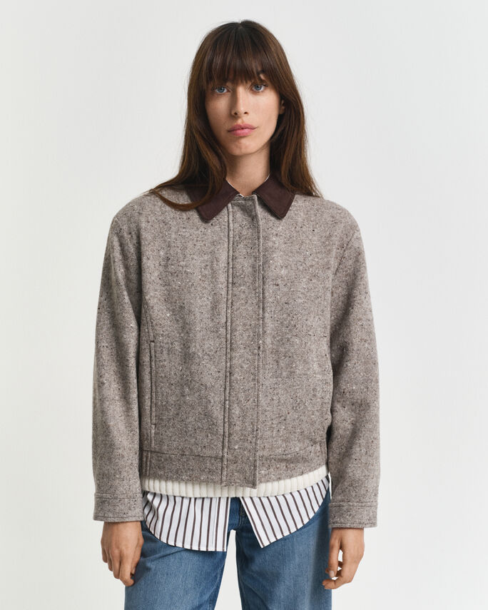 Veste en laine avec col contrastant - GANT